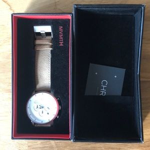 MVMT Chrono 40 MM White Carmel genuine leather